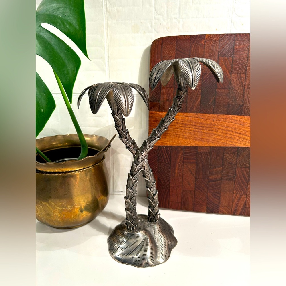 Chandelier palmiers vintage 1970 Godinger Silver Art Co.